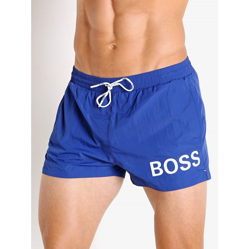 Hugo Boss blue swimsuit short with logo in quick-drying fabric Hugo Boss